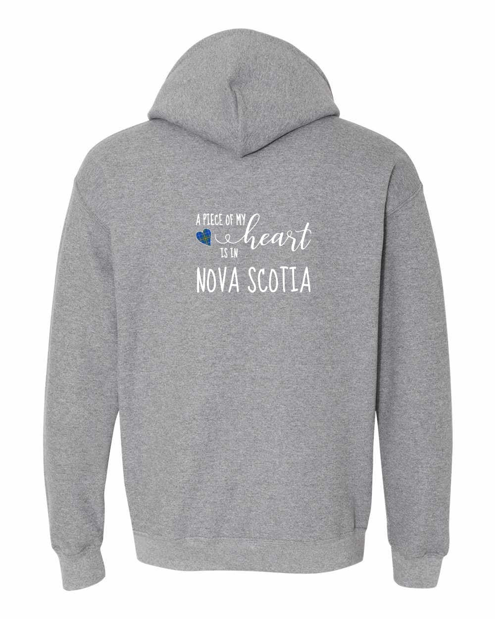 A piece of My heart in Nova Scotia (Tartan Heart) Left Chest and Back pullover