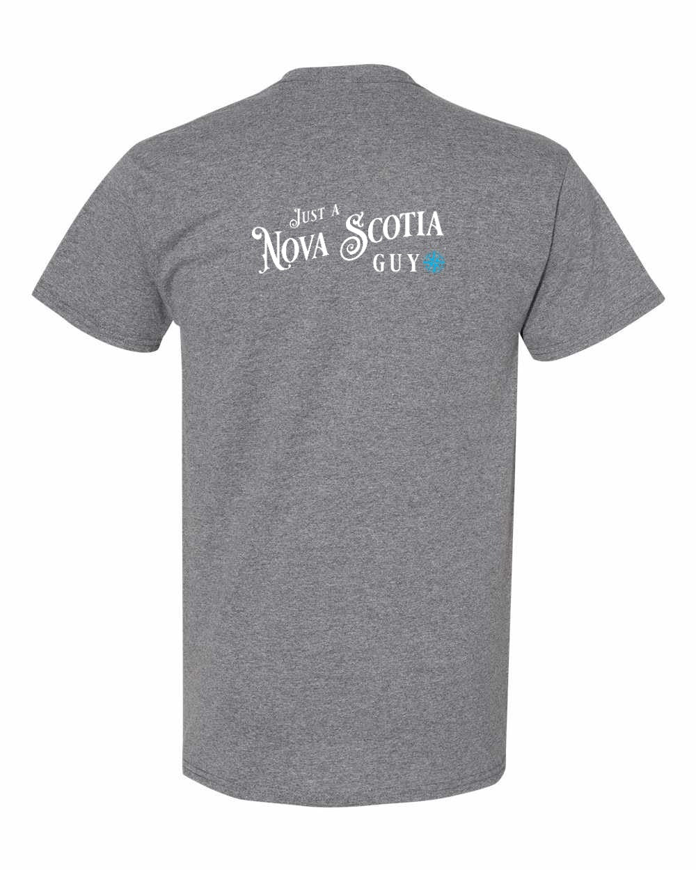 Just a Nova Scotia Guy blue Left Chest and Back mens-tee