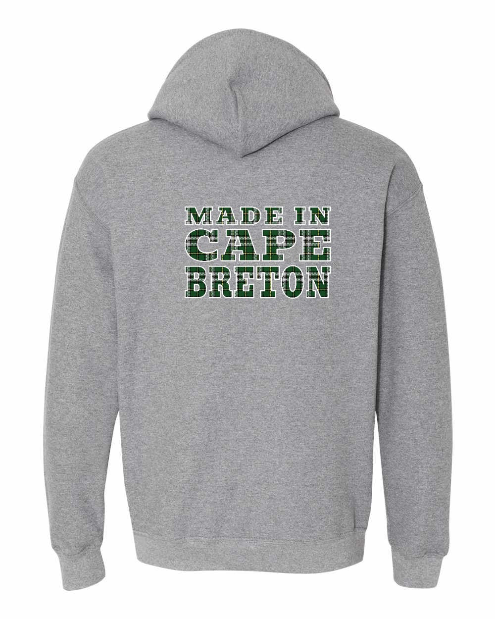 Made In Cape Breton Tartan Left Chest and Back Pullover Hoodie