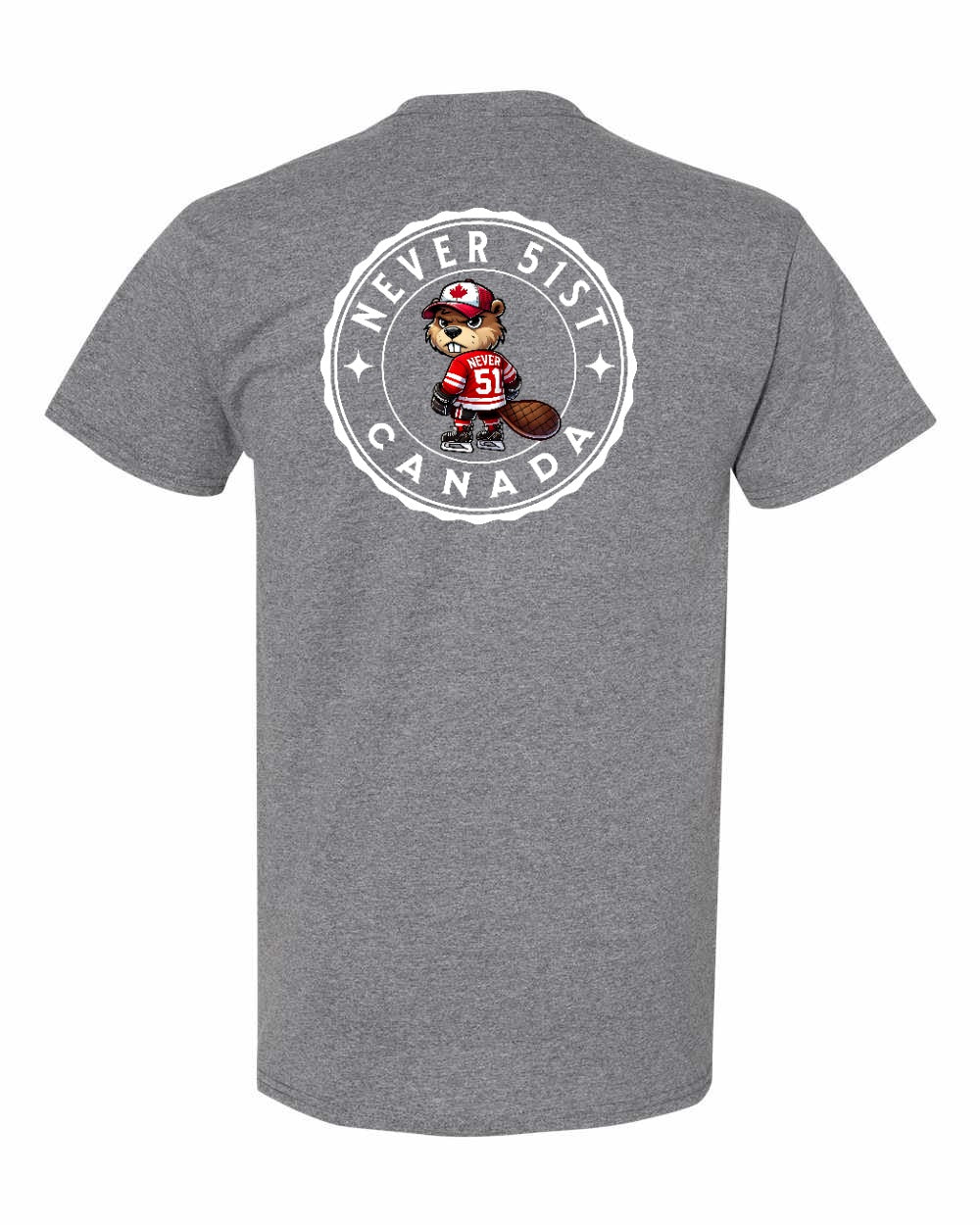 Never 51st Beaver Left Chest & Back Men's Tee