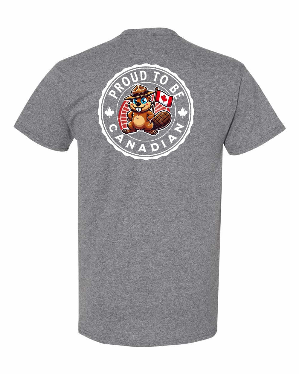 Proud to Be Canadian Beaver Left Chest & Back Men's Tee