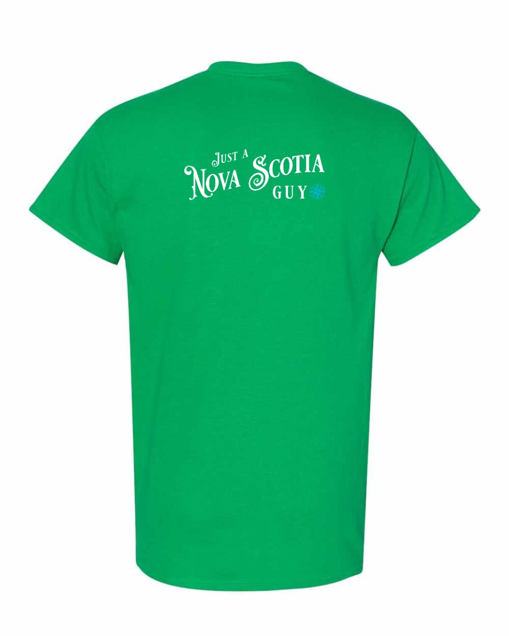 Just a Nova Scotia Guy blue Left Chest and Back mens-tee