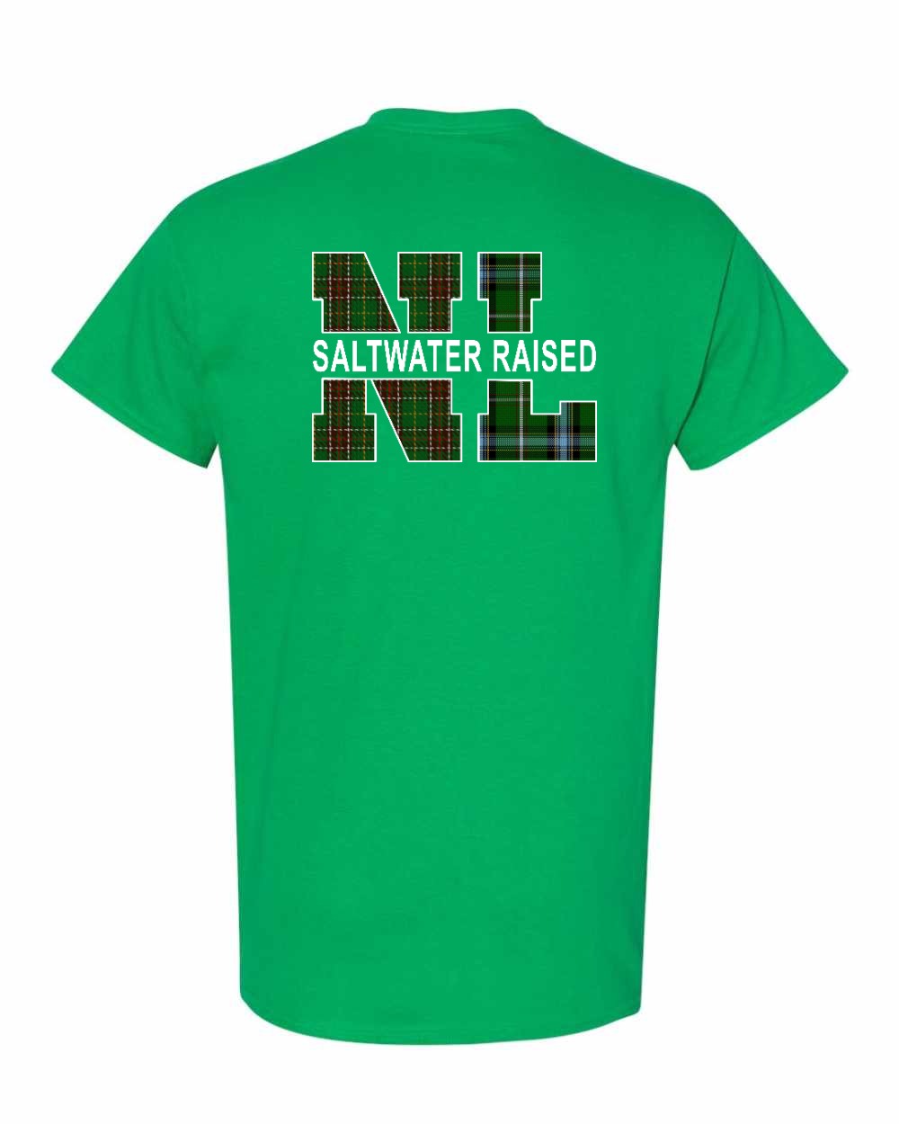 Newfoundland and Labrador Saltwater Raised Left Chest and Back Men's Tee