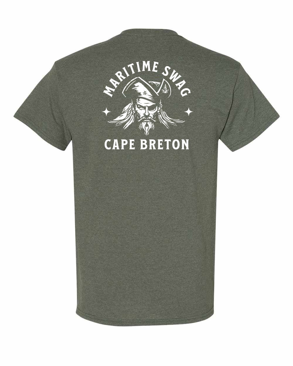 Maritime Swag Cape Breton Pirate Left Chest and Back Men's Tee