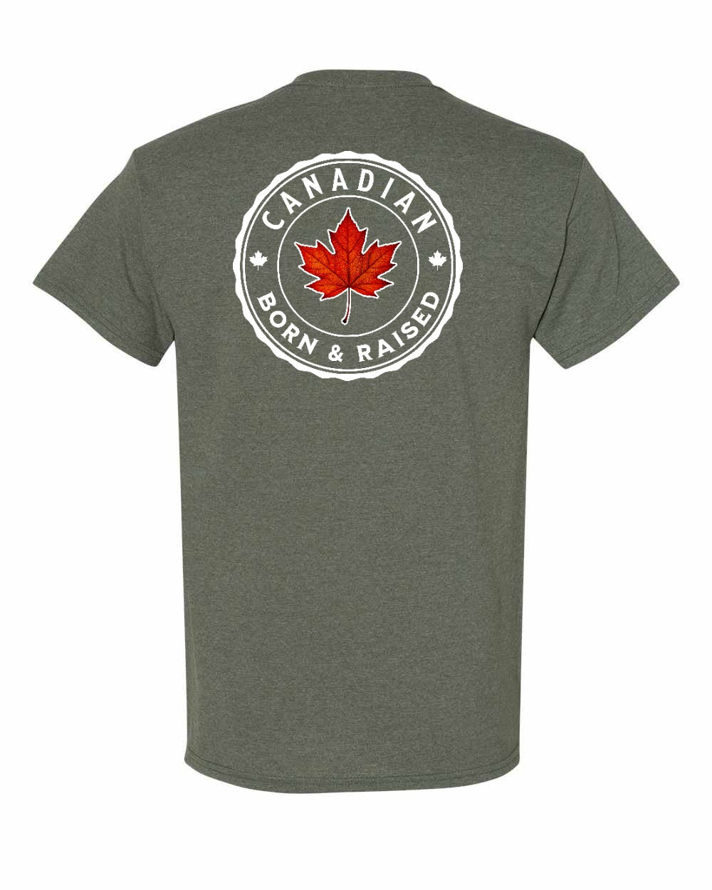 Canadian Born And Raised Left Chest & Back Men's Tee