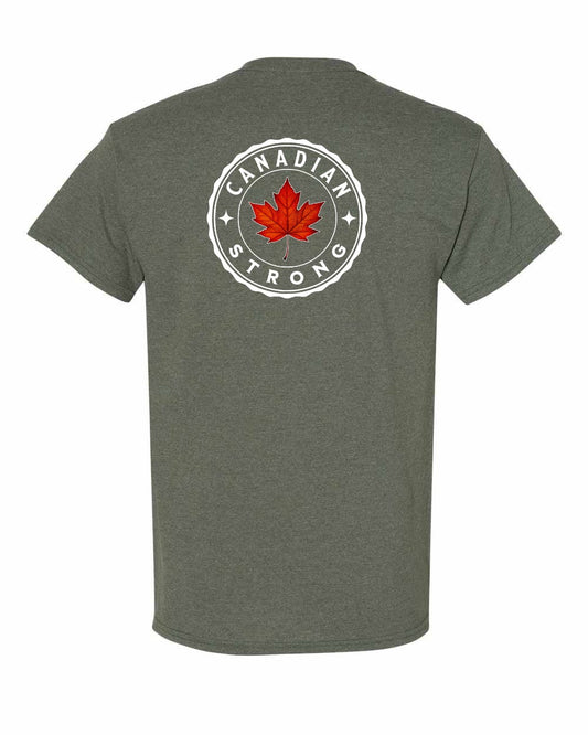 Canadian Strong Leaf Left Chest & Back Men's Tee