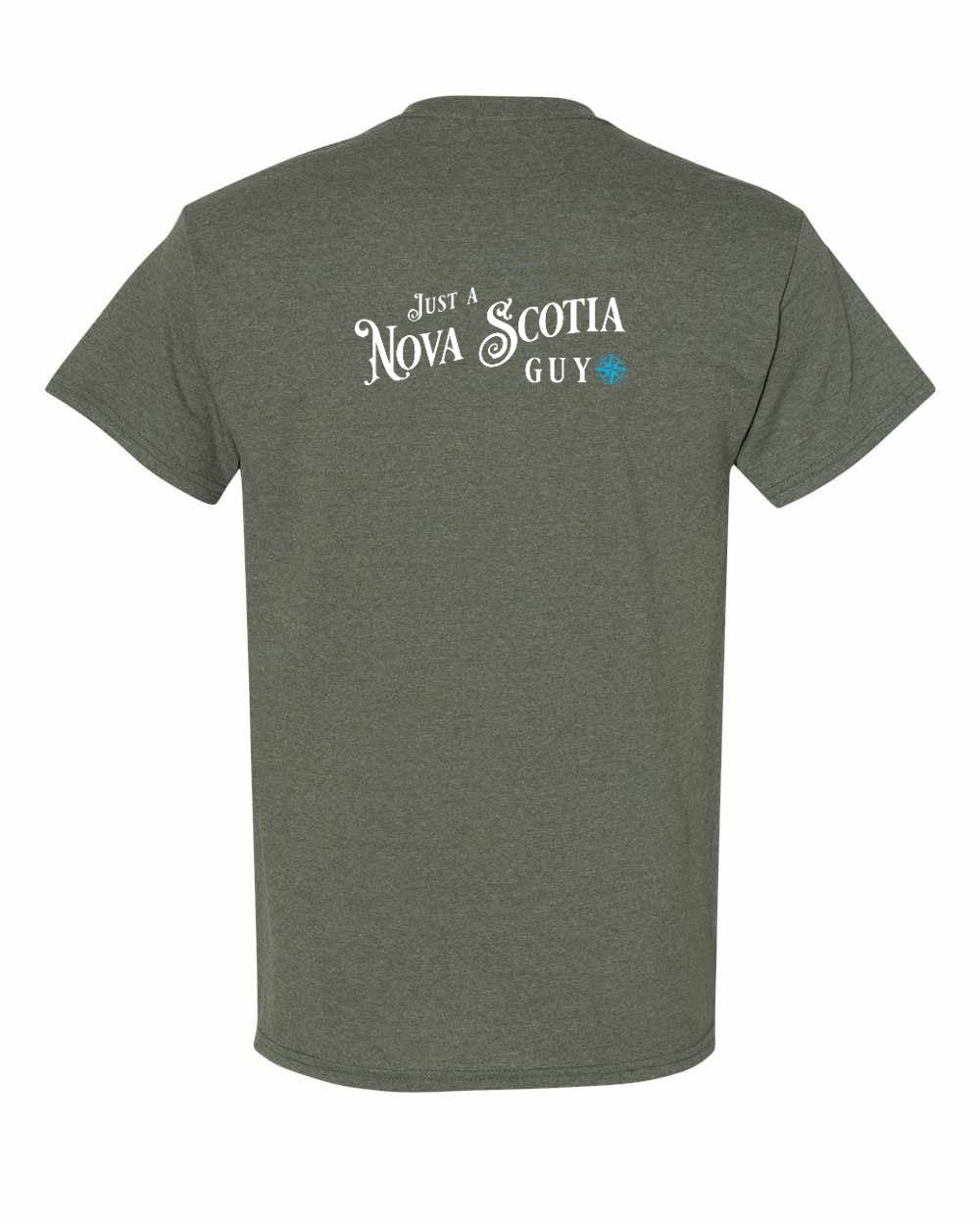 Just a Nova Scotia Guy blue Left Chest and Back mens-tee