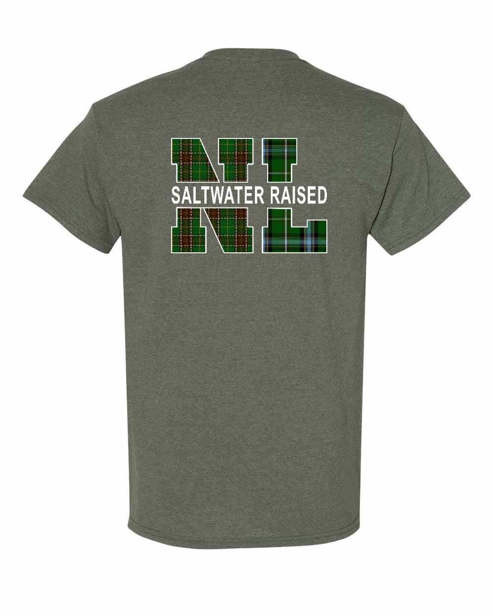 Newfoundland and Labrador Saltwater Raised Left Chest and Back Men's Tee