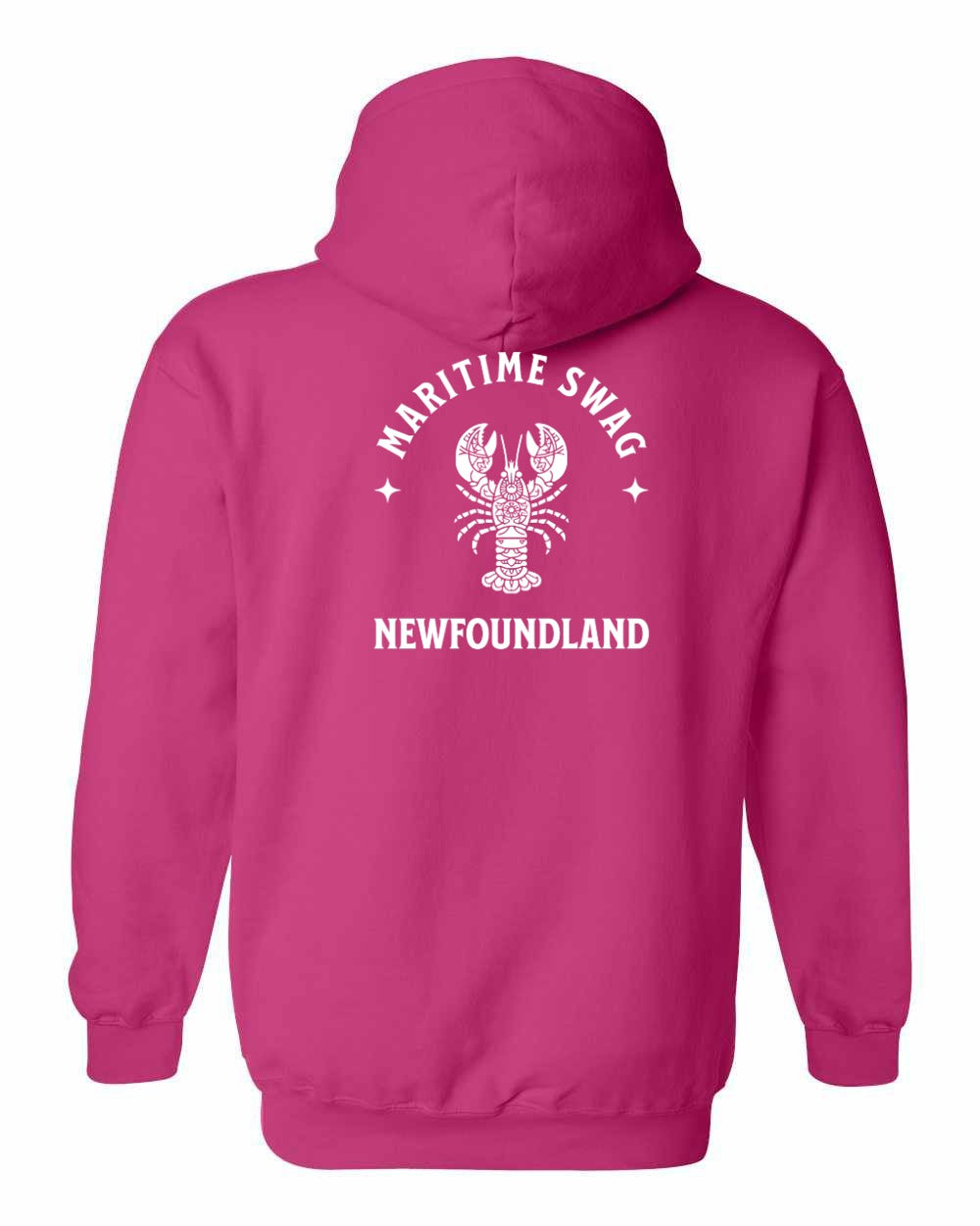 Maritime Swag Newfoundland Mandala white Lobster Left Chest and Back Pullover