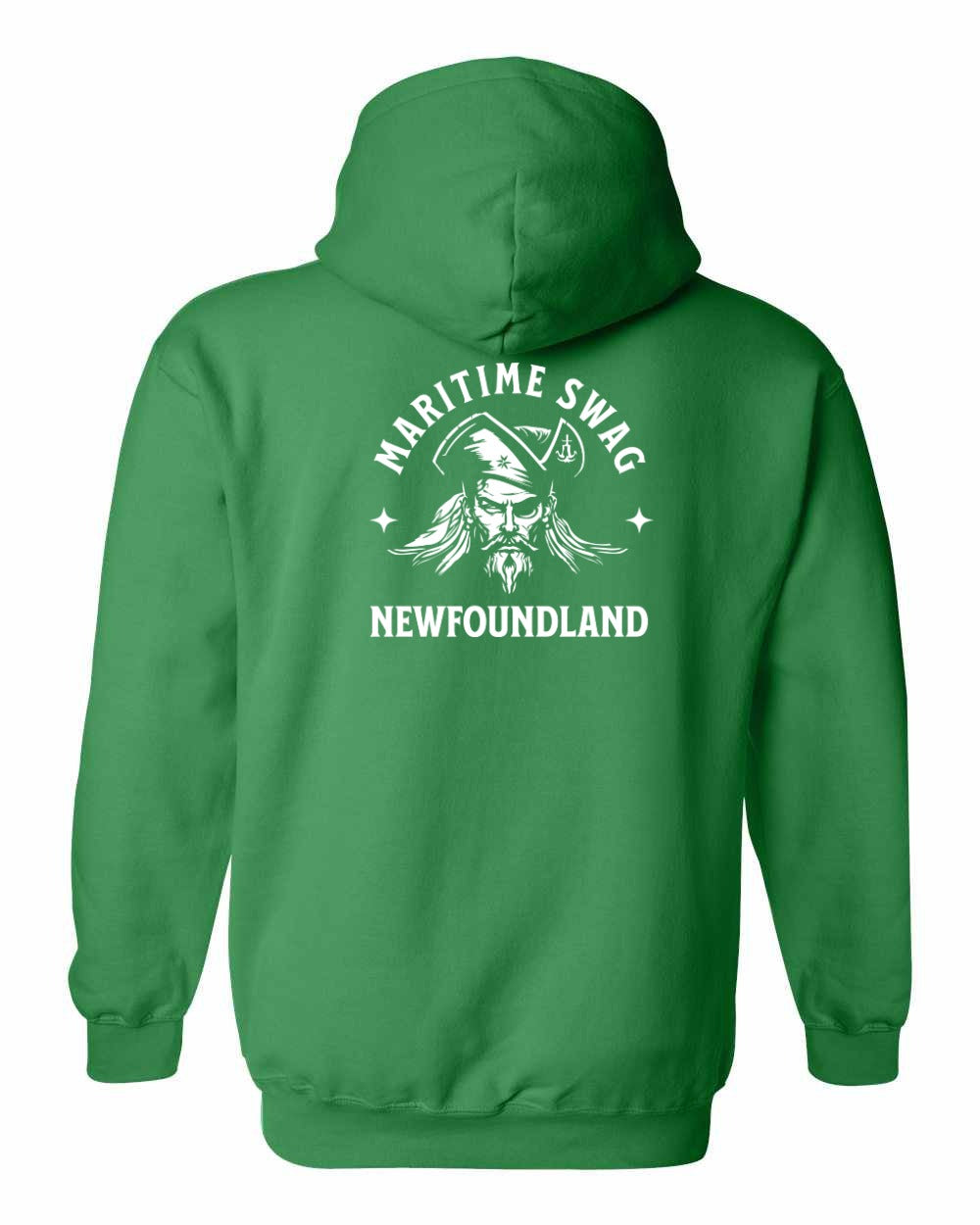 Maritime Swag Newfoundland Pirate Left Chest and Back Pullover Hoodie
