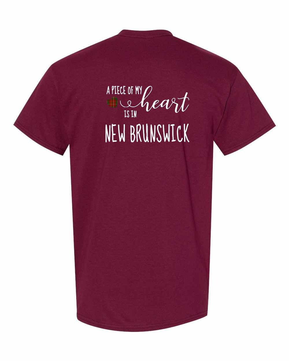 A piece of My heart in New Brunswick (Tartan Heart) Left Chest and Back Men's Tee