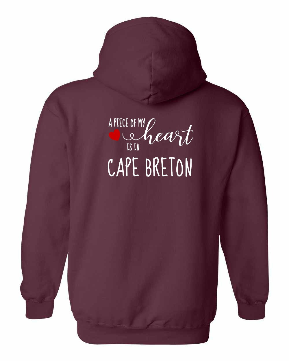 A piece of My heart in Cape Breton (Red Heart) Left Chest and Back Pullover Hoodie