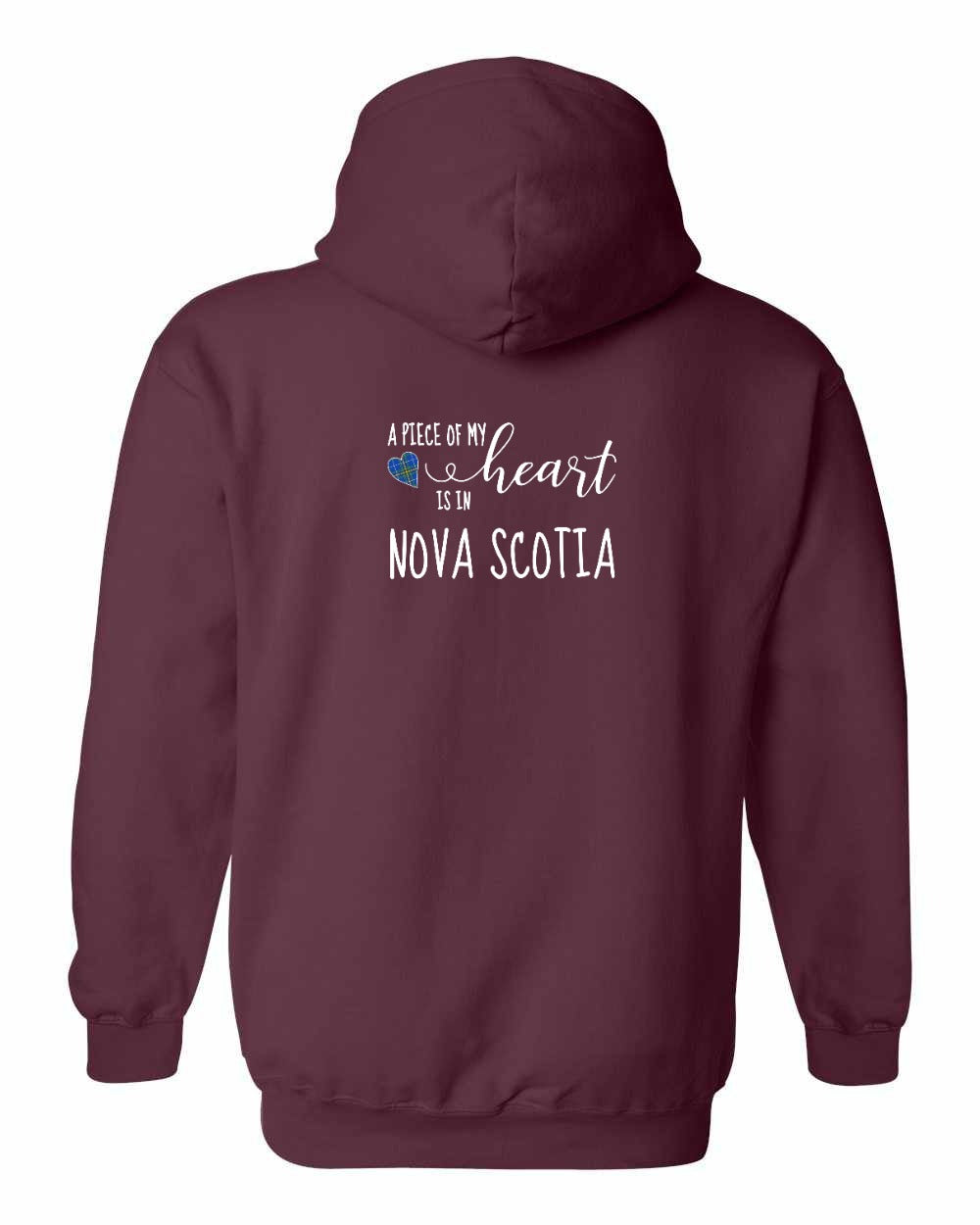A piece of My heart in Nova Scotia (Tartan Heart) Left Chest and Back pullover