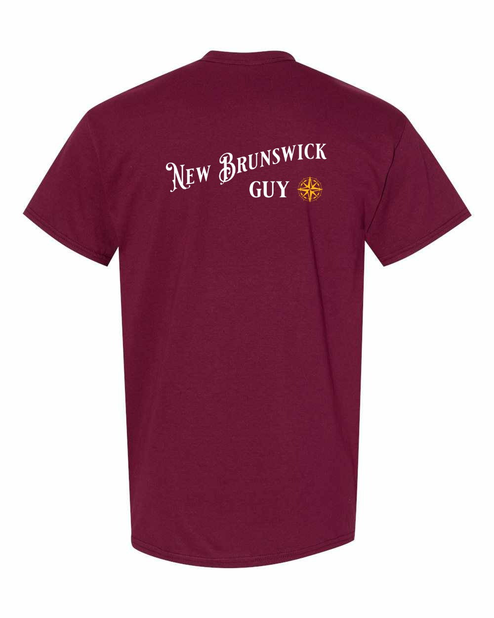 New Brunswick Guy yellow Left Chest and Back Men's Tee