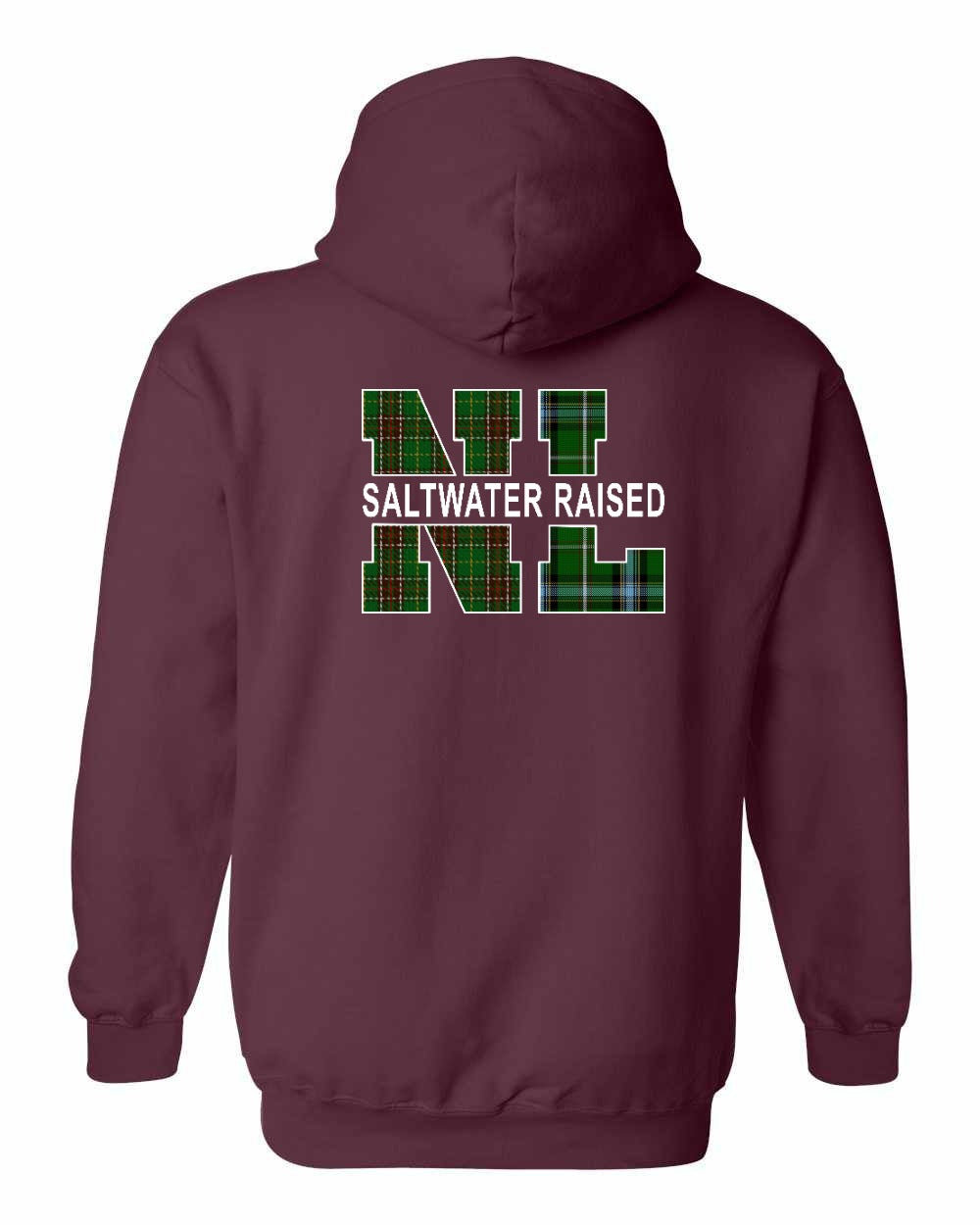 Newfoundland and Labrador Saltwater Raised Left Chest and Back Pullover Hoodie