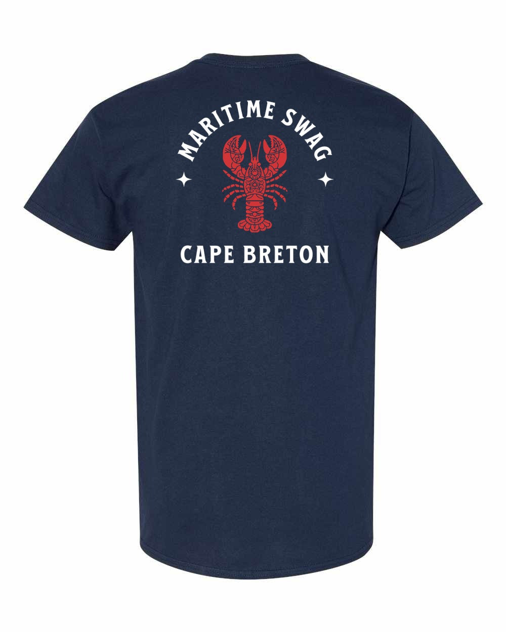 Maritime Swag Cape Breton Mandala Red Lobster Left Chest and Back Men's Tee