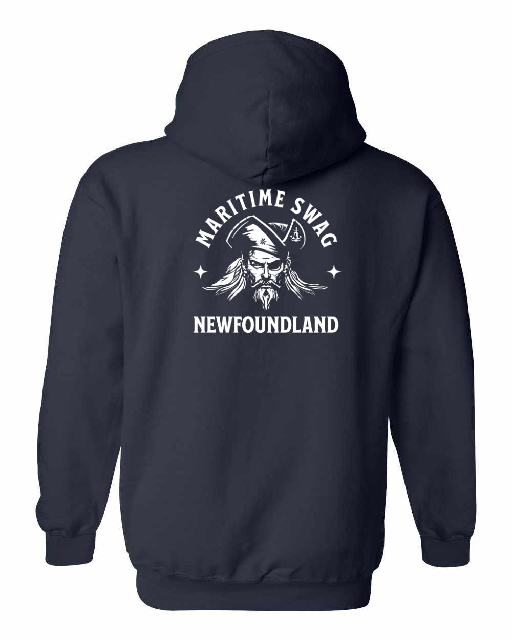 Maritime Swag Newfoundland Pirate Left Chest and Back Pullover Hoodie