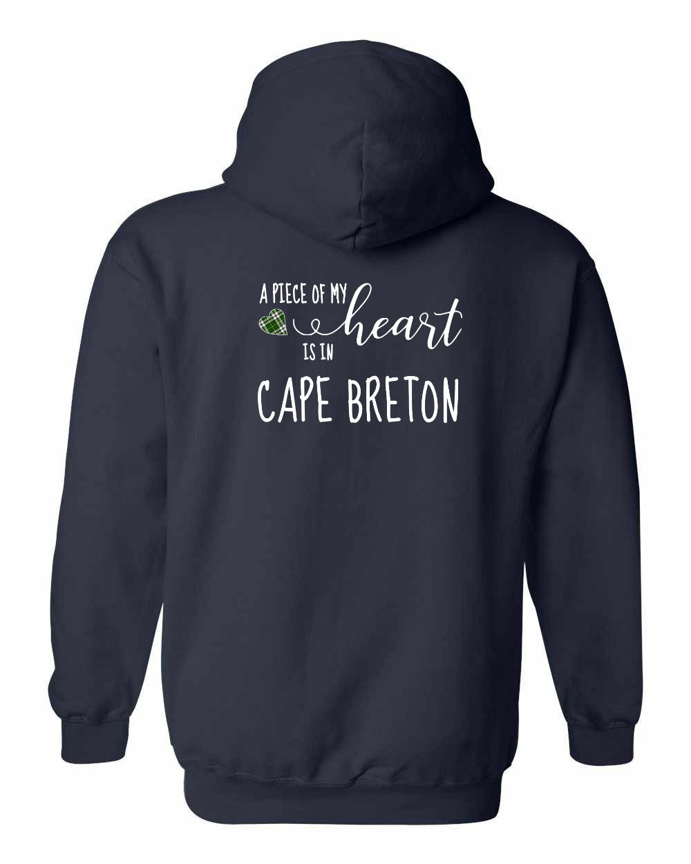 A piece of My heart in Cape Breton (Tartan Heart) Left Chest and Back Pullover Hoodie