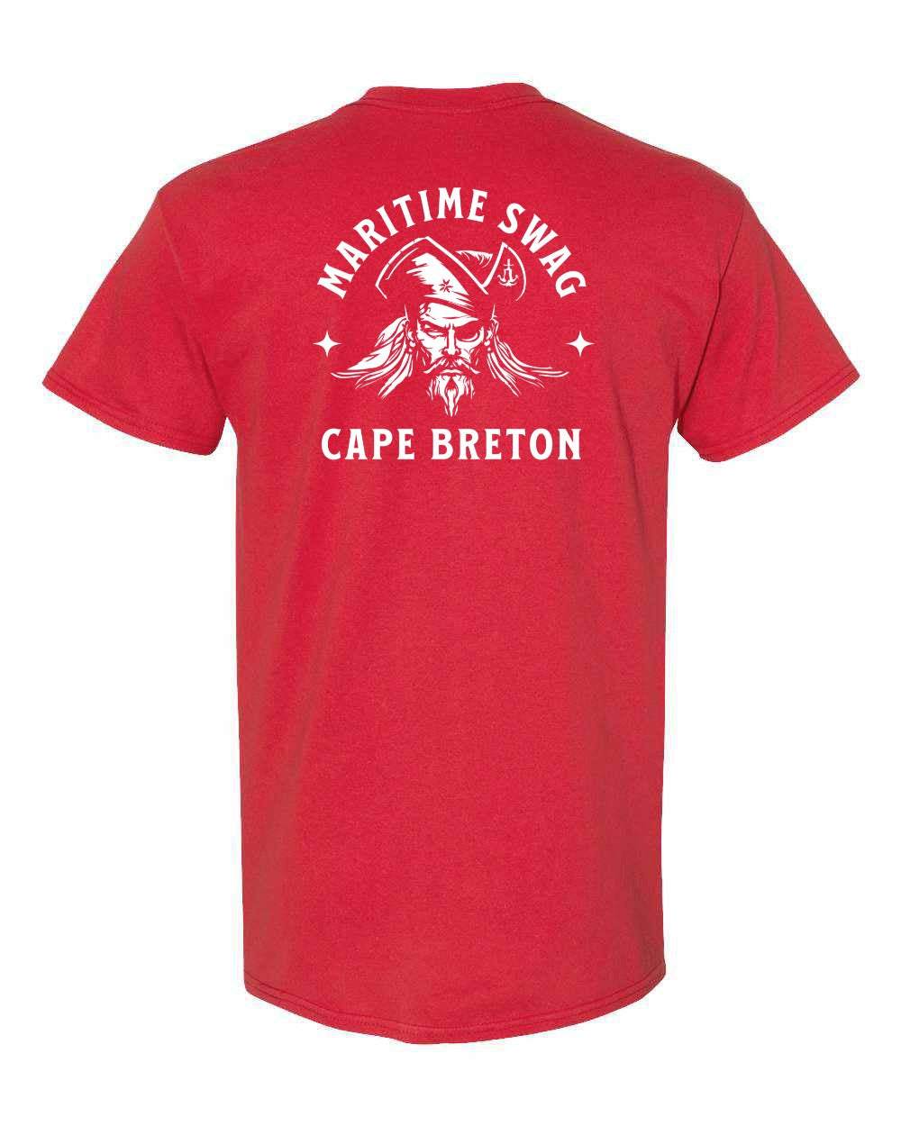 Maritime Swag Cape Breton Pirate Left Chest and Back Men's Tee
