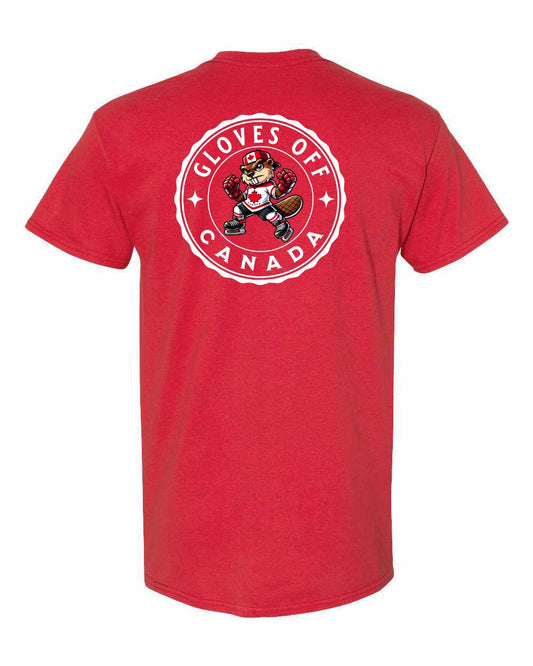 Gloves Off Beaver Left Chest & Back Men's Tee