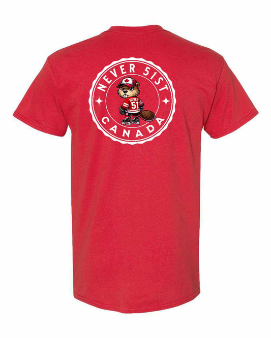 Never 51st Beaver Left Chest & Back Men's Tee