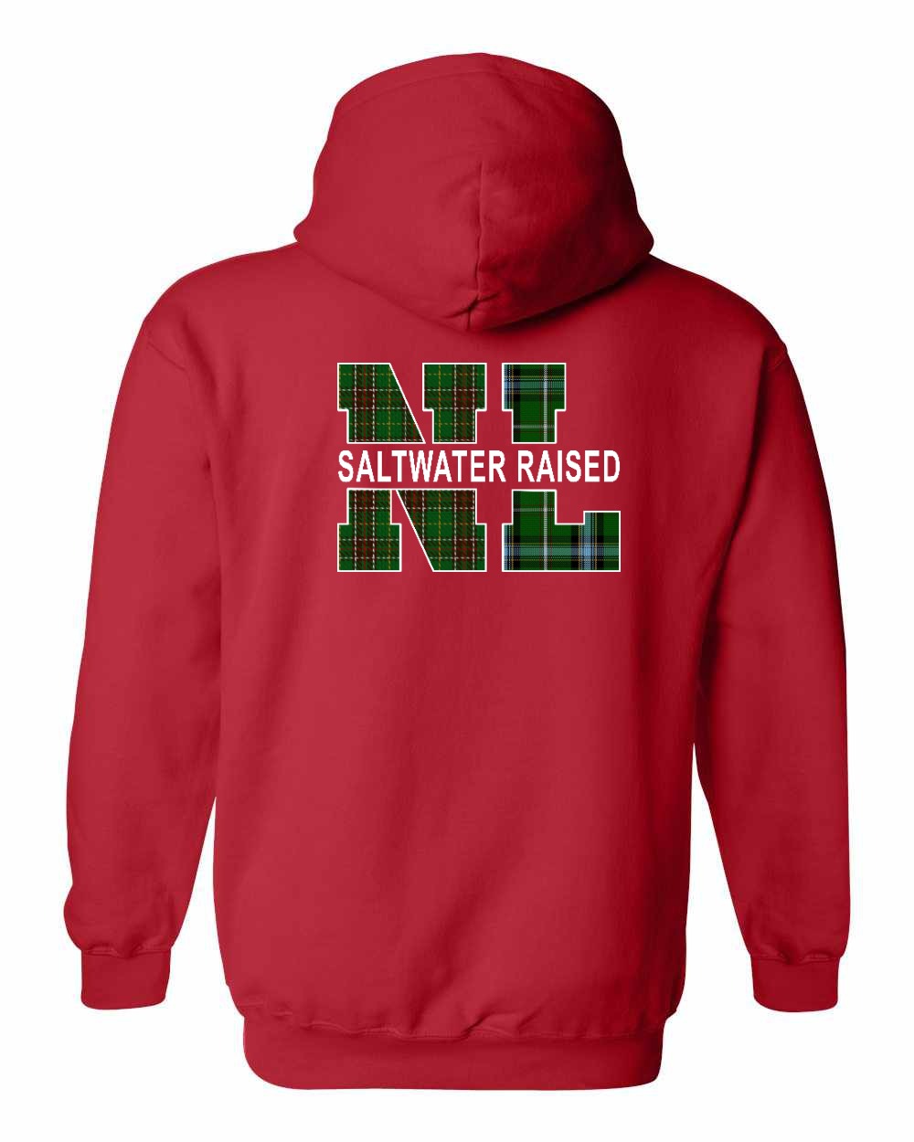 Newfoundland and Labrador Saltwater Raised Left Chest and Back Pullover Hoodie