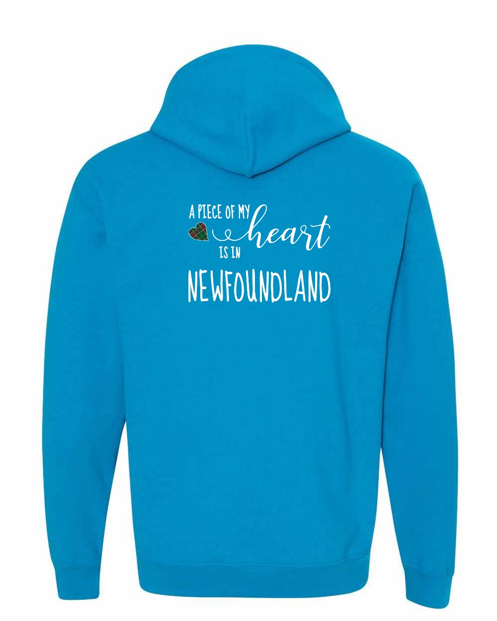 A piece of My heart in Newfoundland (Tartan Heart) Left Chest and Back Pullover