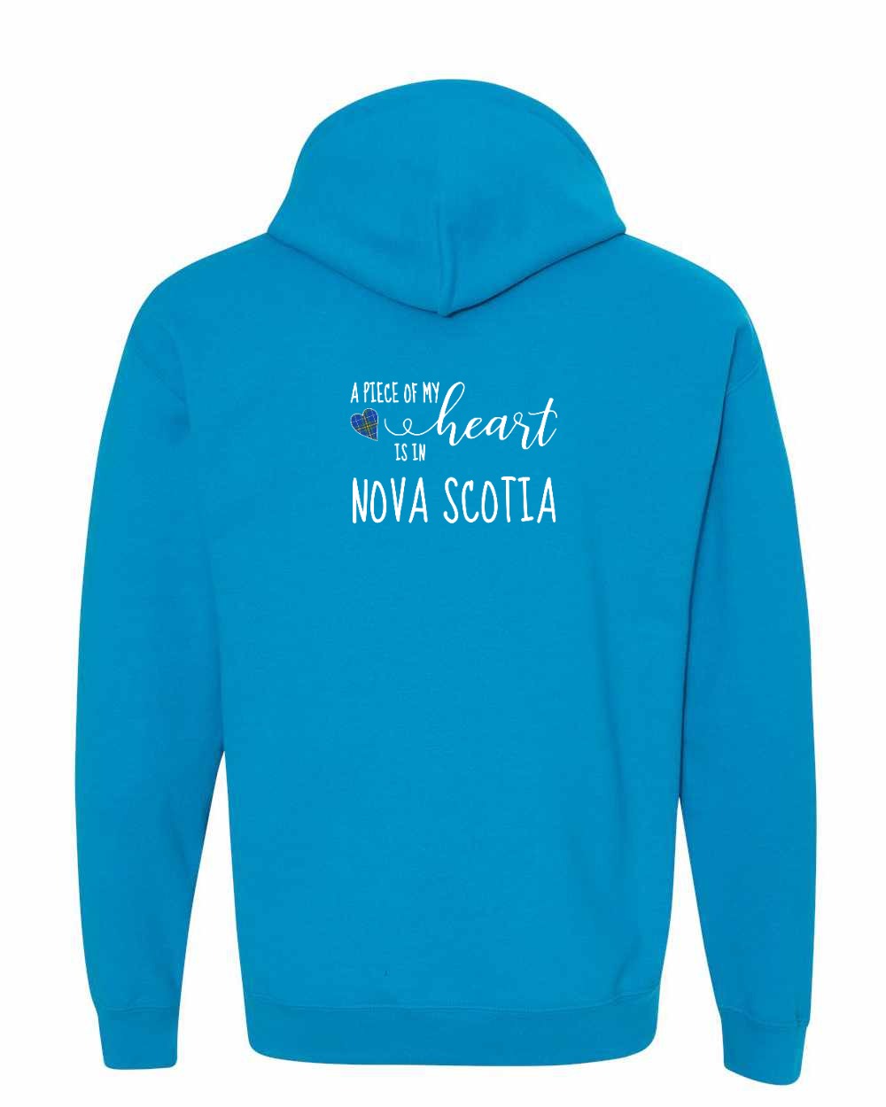 A piece of My heart in Nova Scotia (Tartan Heart) Left Chest and Back pullover