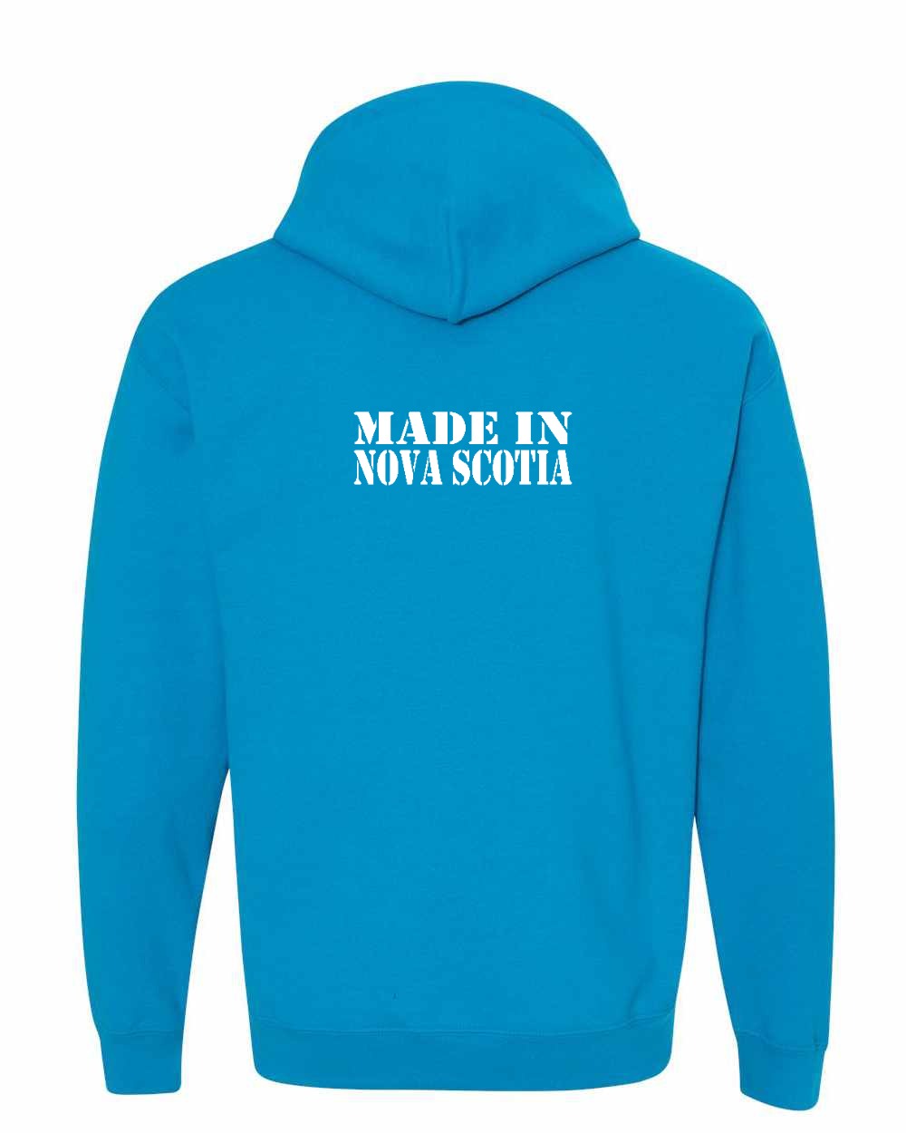 Made In Nova Scotia ( White Lettering) Left Chest and Back pullover