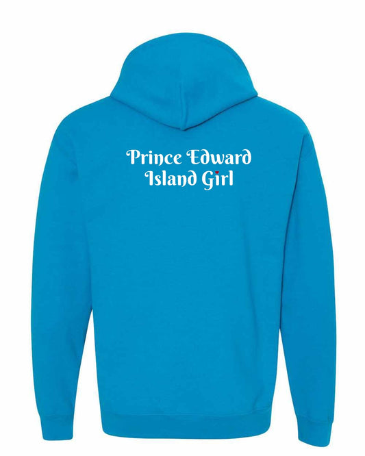 PEI Girl Heart Dot Left Chest & Back Pullover Hoodie