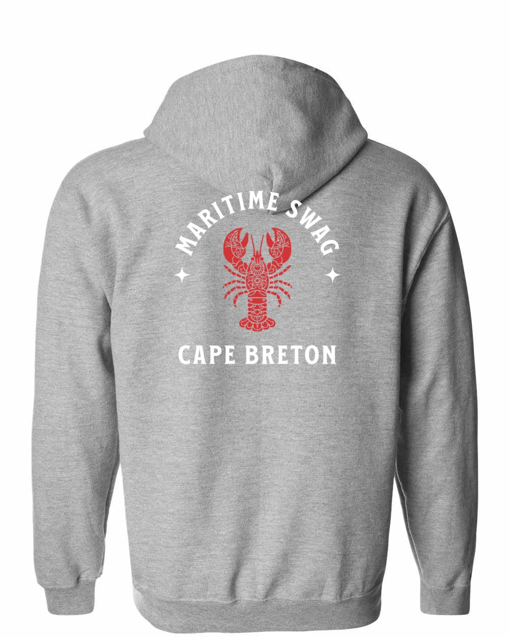 Maritime Swag Cape Breton Mandala Red Lobster Left Chest and Back Zip Hoodie