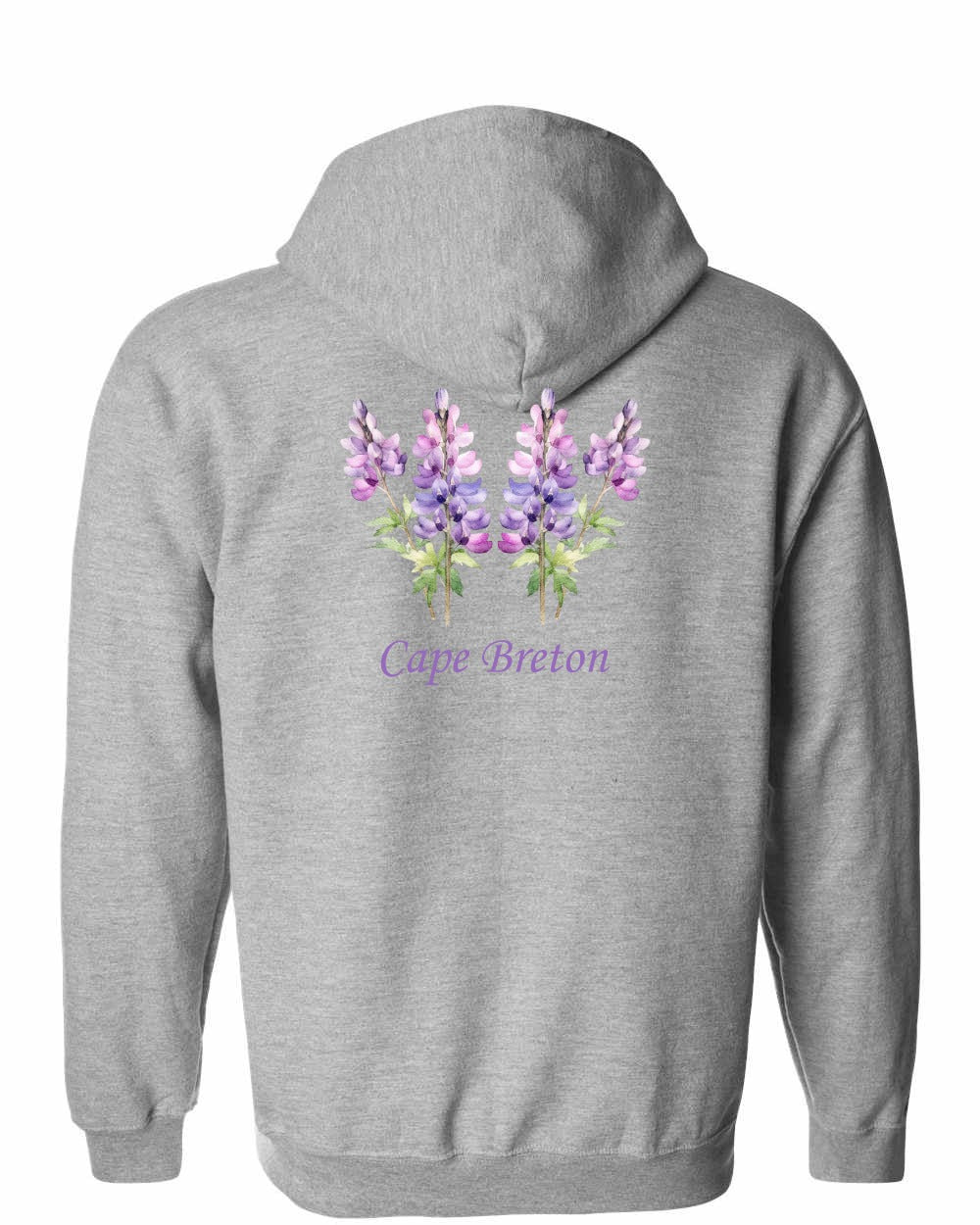 Cape Breton Lupin Left Chest and Back Zip Hoodie
