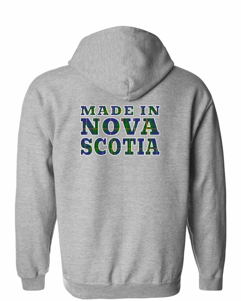Made In Nova Scotia ( Tartan Lettering) Left Chest and Back zip-hoodie