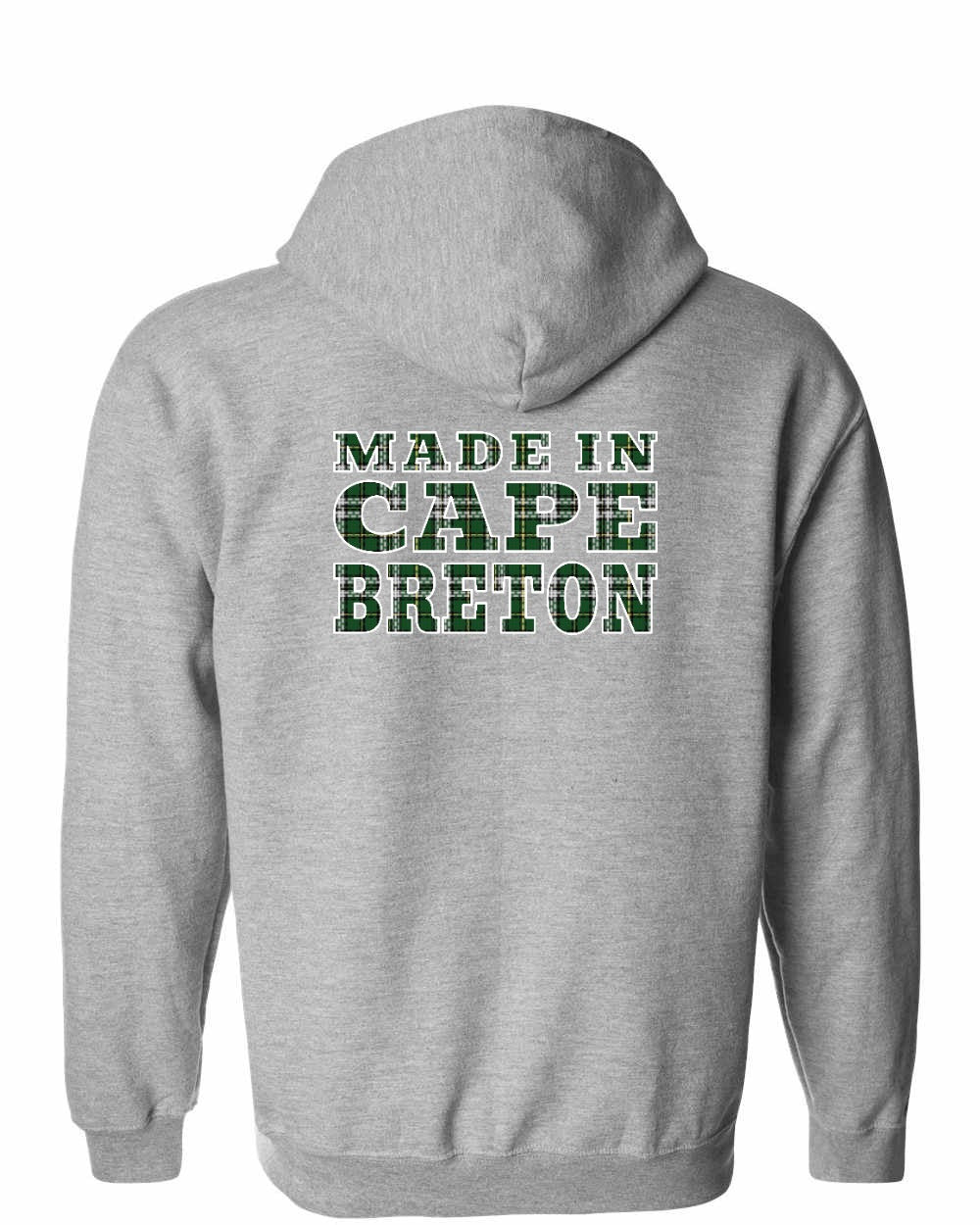 Made In Cape Breton Tartan Left Chest and Back Zip Hoodie