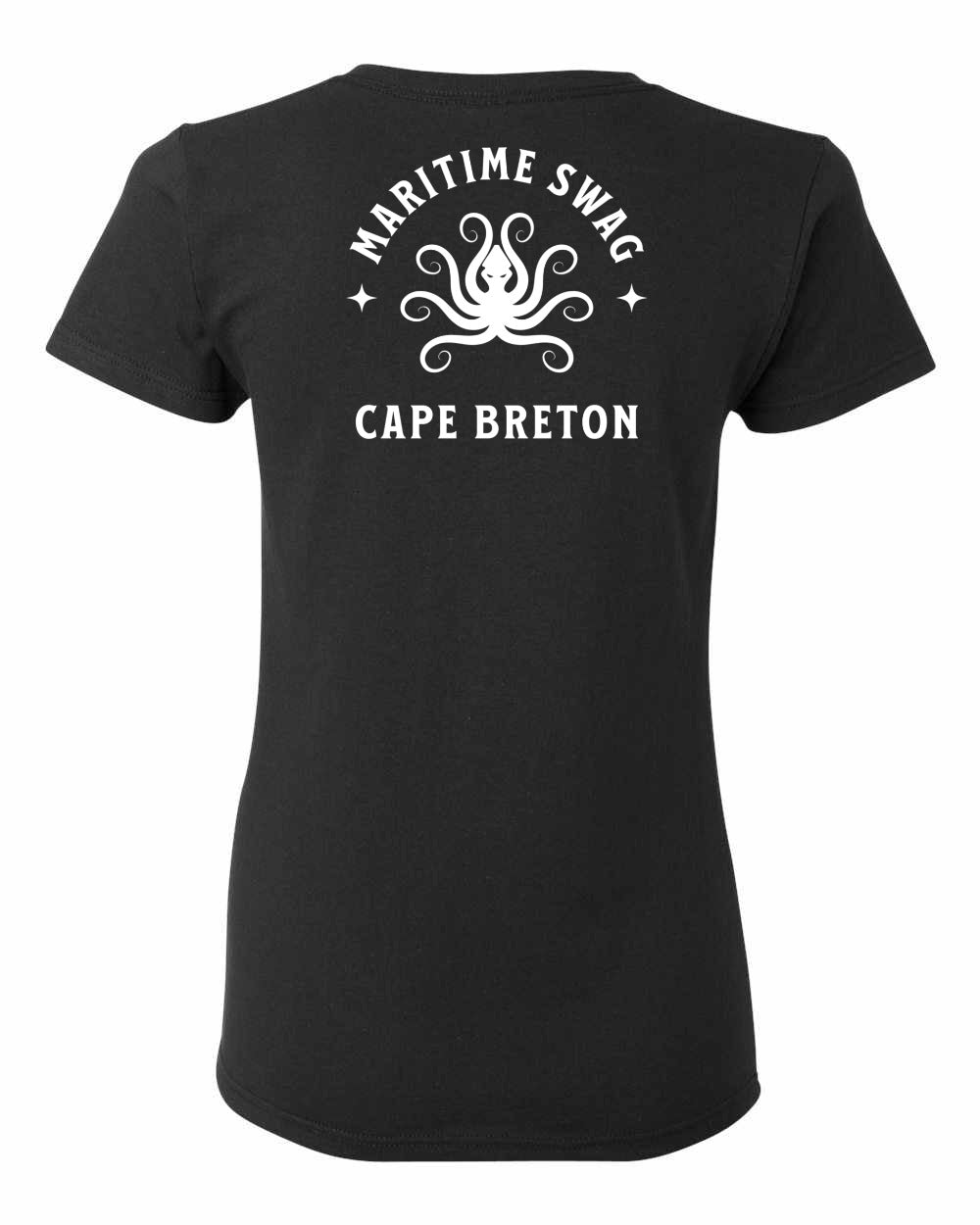 Maritime Swag Cape Breton Octopus Left Chest and Back Women's Tee
