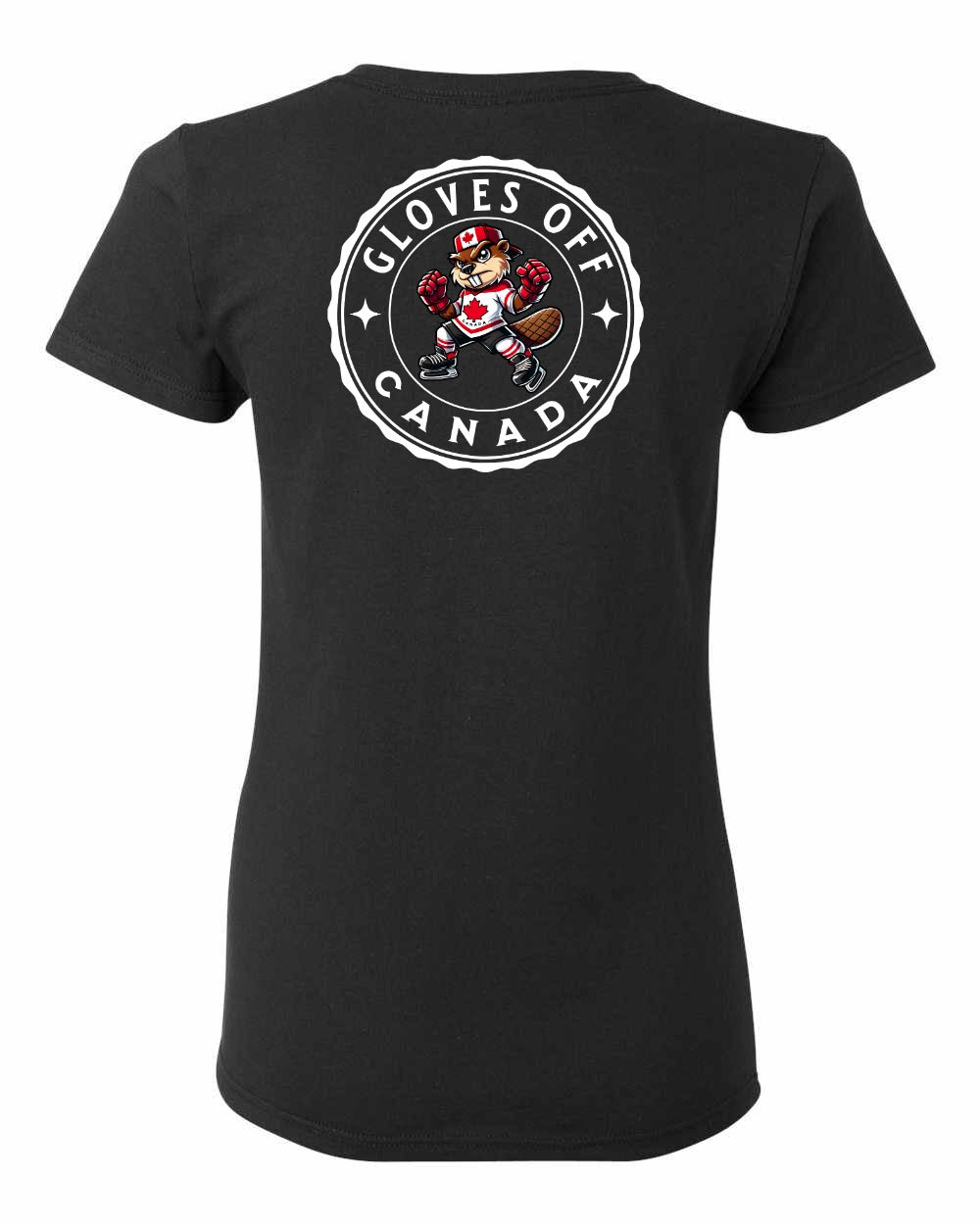 Gloves Off Beaver Left Chest And Back Women's Tee