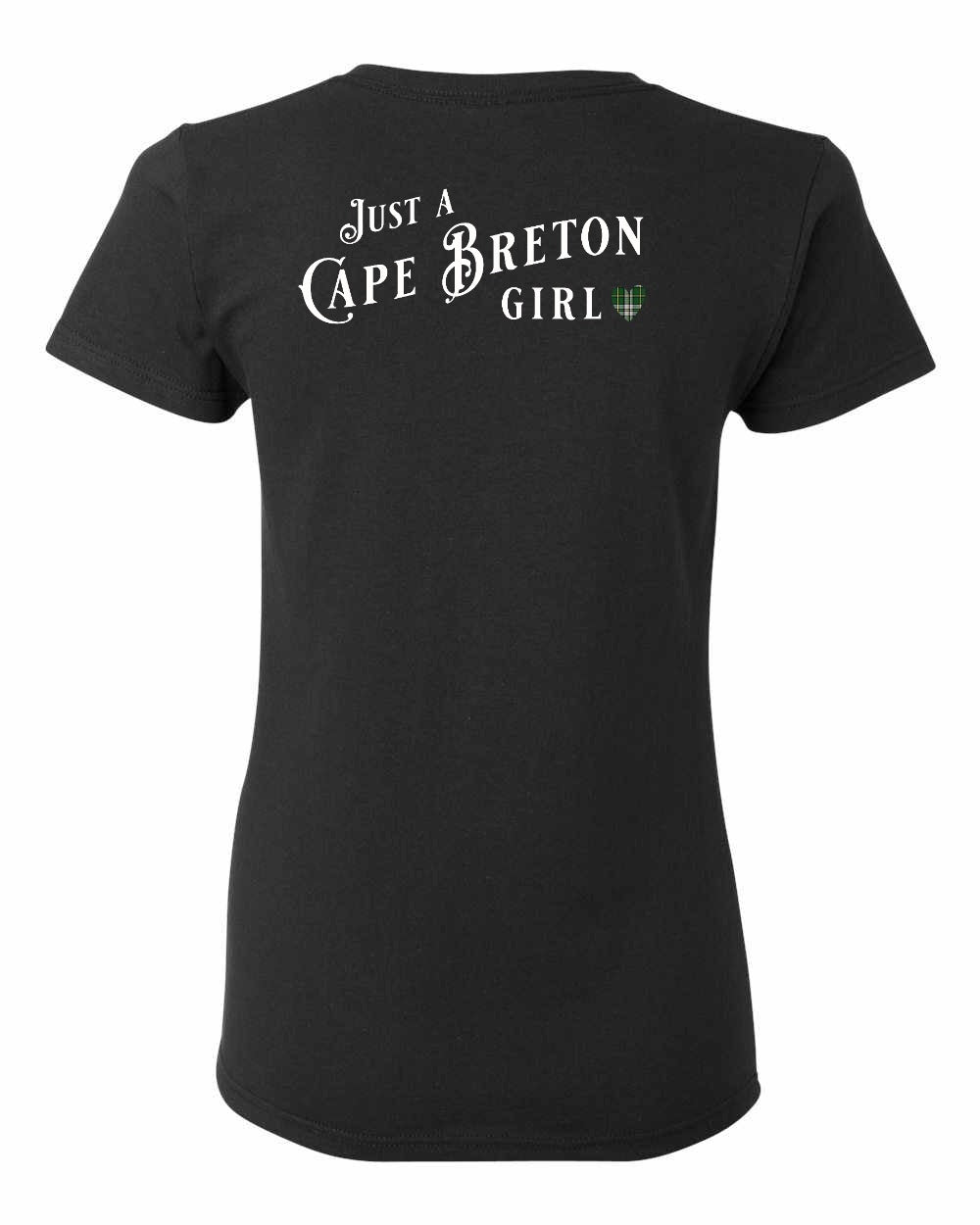 Just a Cape Breton Girl Tartan Left Chest and Back Women's Tee