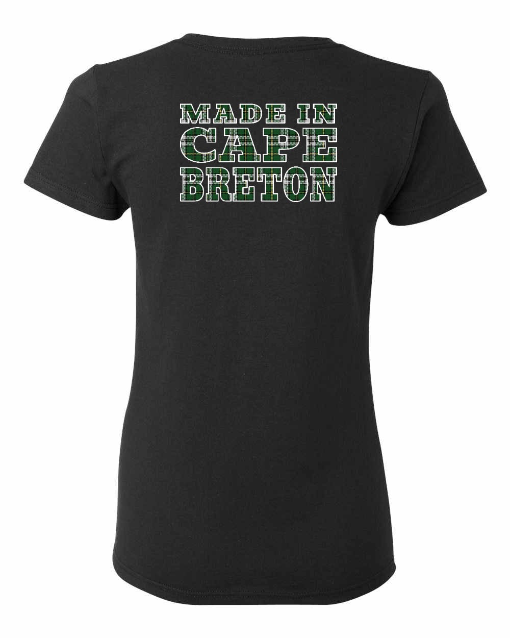 Made In Cape Breton Tartan Left Chest and Back Women's Tee