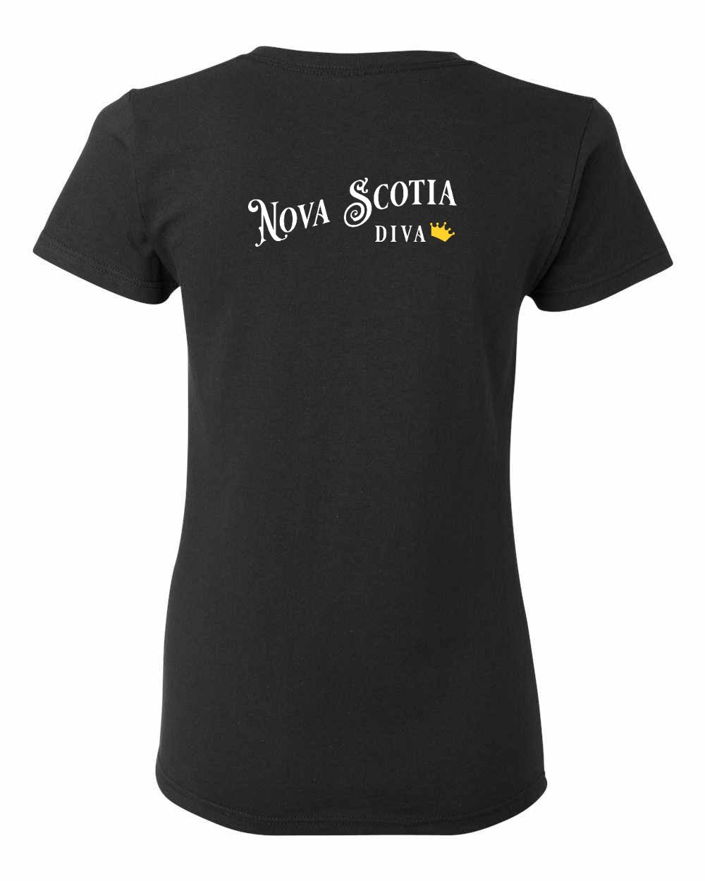Nova Scotia Diva Left Chest and Back womens-tee