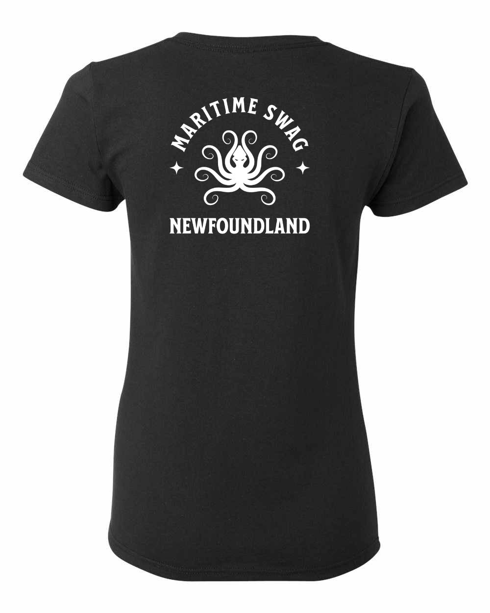 Maritime Swag Newfoundland Octopus Left Chest and Back Women's Tee