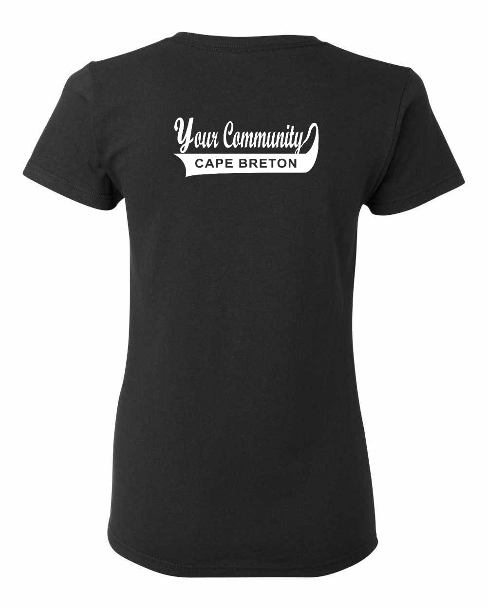 Custom Your Community Swoop (Cape Breton) Left Chest and Back Women's Tee