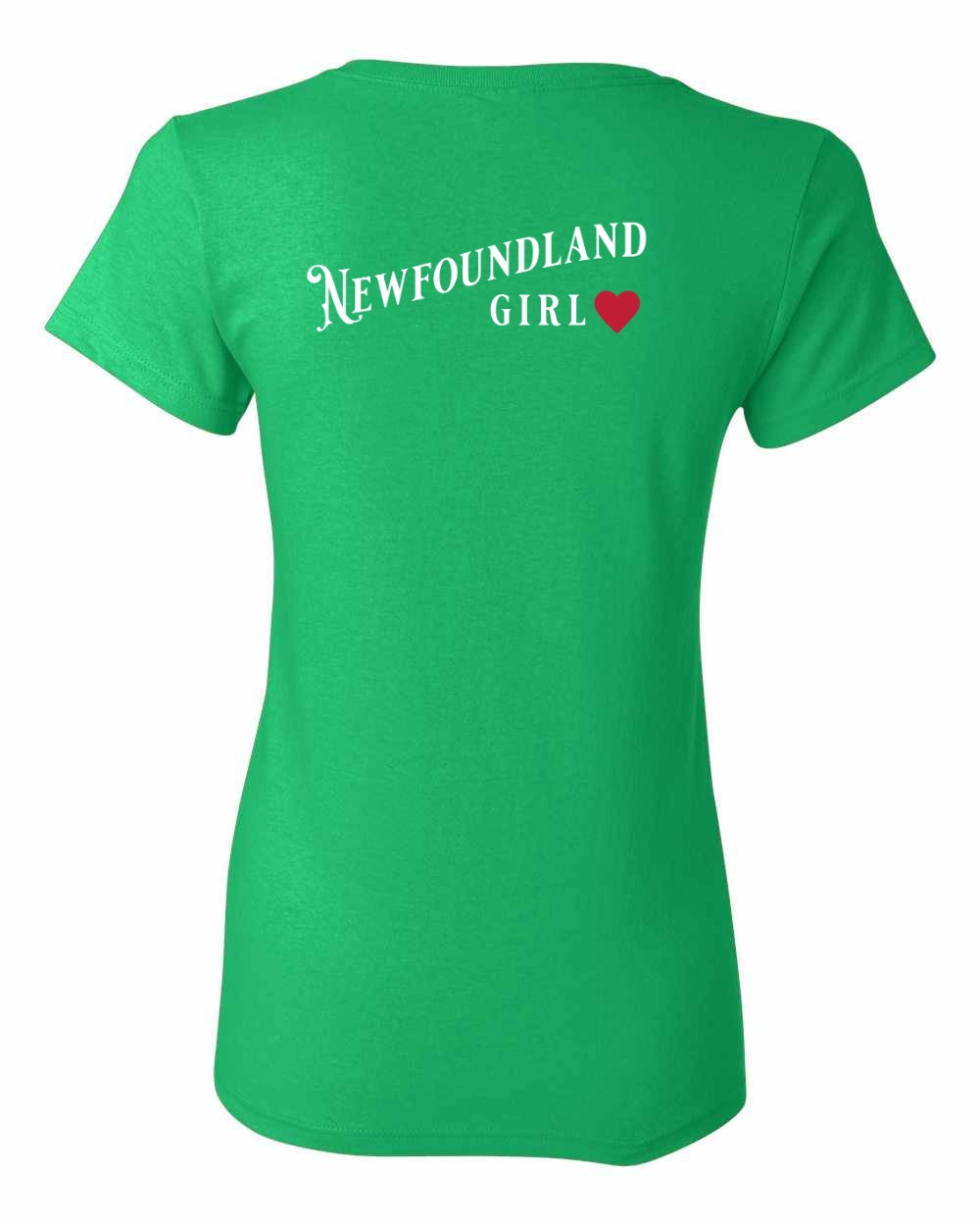 Newfoundland Girl Left Chest and Back Women's Tee