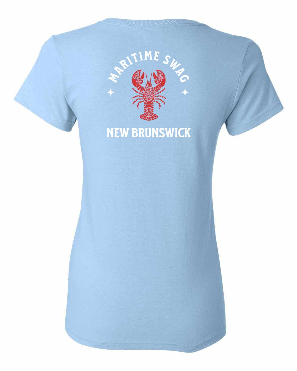 Maritime Swag New Brunswick Mandala Red Lobster Left Chest and Back Women's Tee