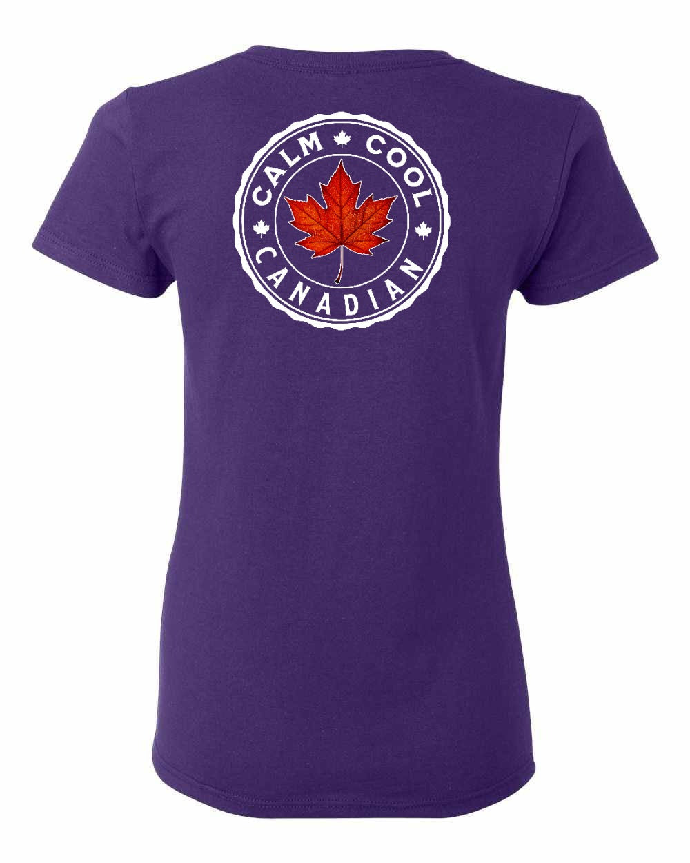 Calm Cool Canadian Leaf Left Chest And Back Women's Tee