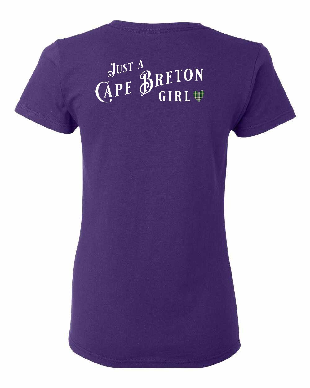 Just a Cape Breton Girl Tartan Left Chest and Back Women's Tee