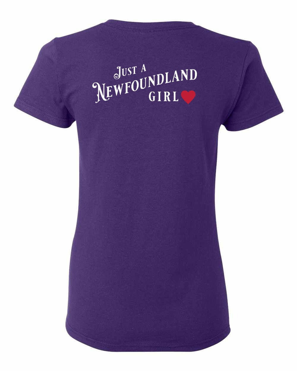 Just a Newfoundland Girl Left Chest and Back Women's Tee