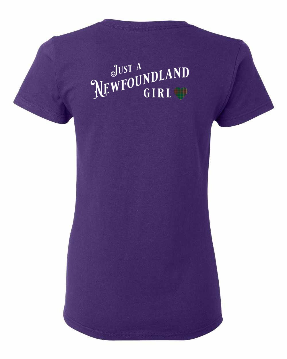 Just a Newfoundland Girl Tartan Left Chest and Back Women's Tee