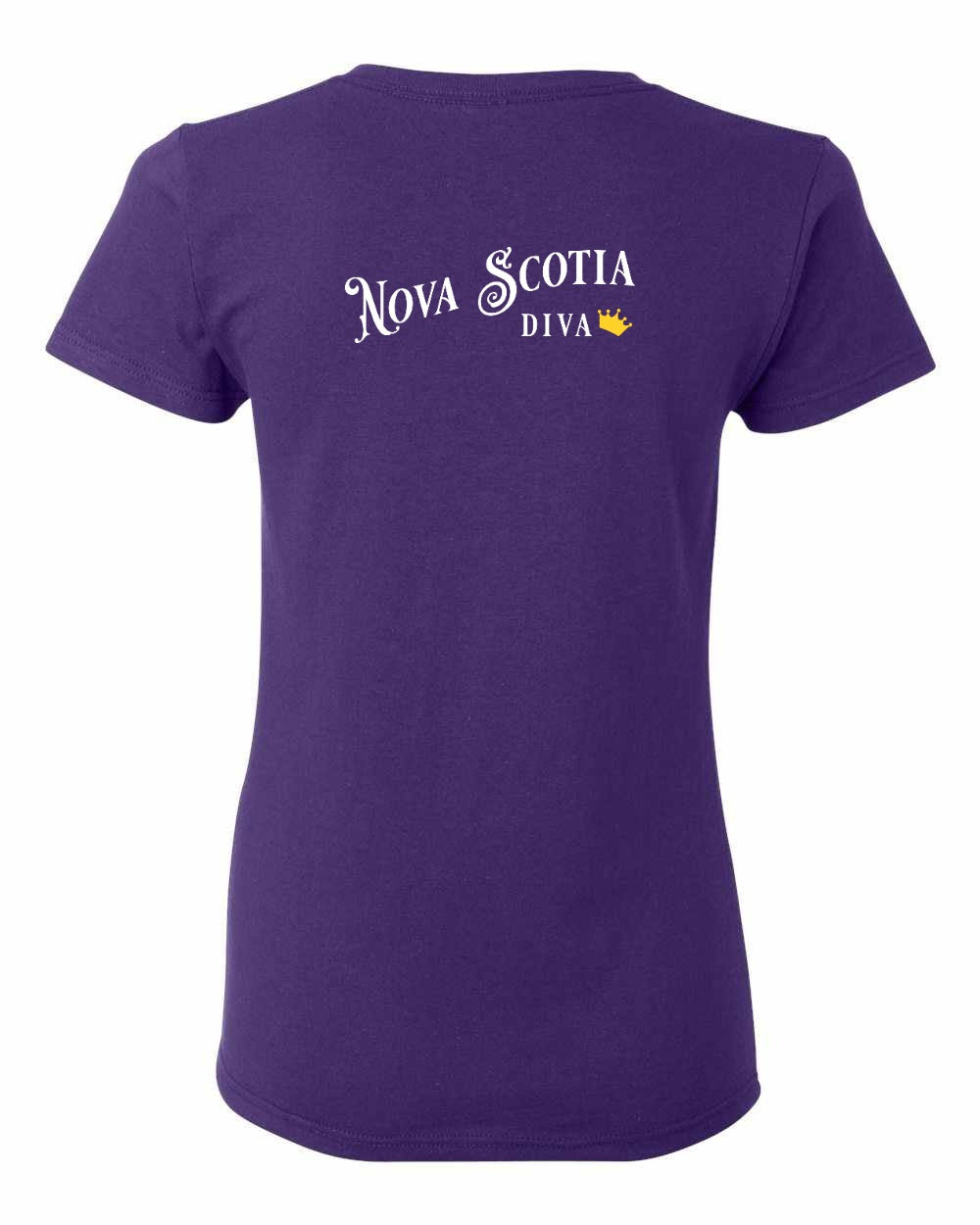 Nova Scotia Diva Left Chest and Back womens-tee