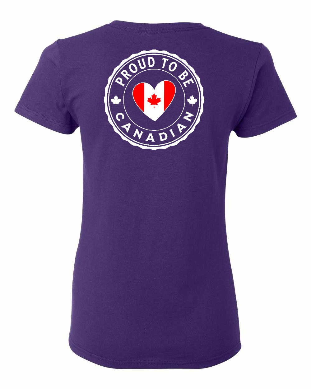 Proud to Be Canadian Heart Left Chest And Back Women's Tee