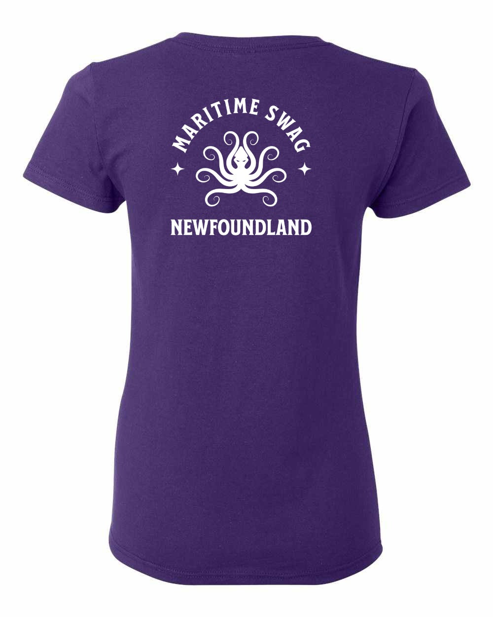 Maritime Swag Newfoundland Octopus Left Chest and Back Women's Tee